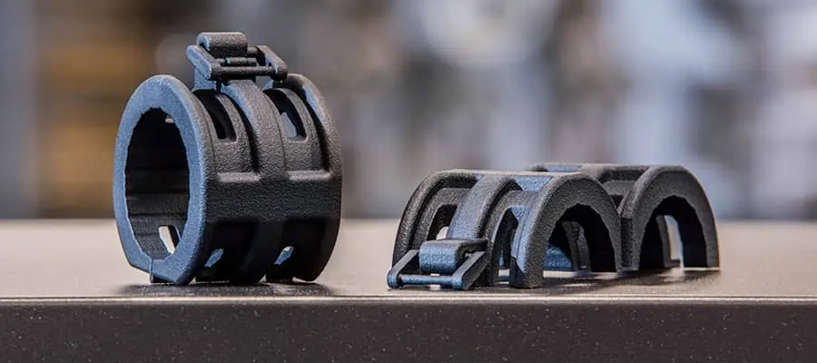 Multi Jet Fusion (MJF) 3D printing, showing high detail and surface quality.